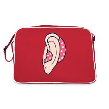 Aide auditive Malentendants, sourds et malentendants - Sac Retro - rouge/blanc - Dos