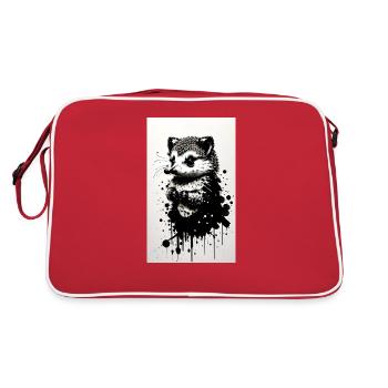 Niedlicher Igel - Retro Tasche - Rot/Weiß - Hinten