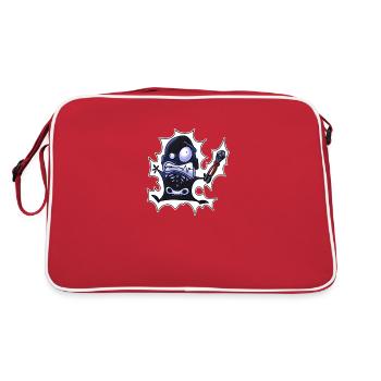 1000 Volt Klau-Klaus - Retro Tasche - Rot/Weiß - Hinten