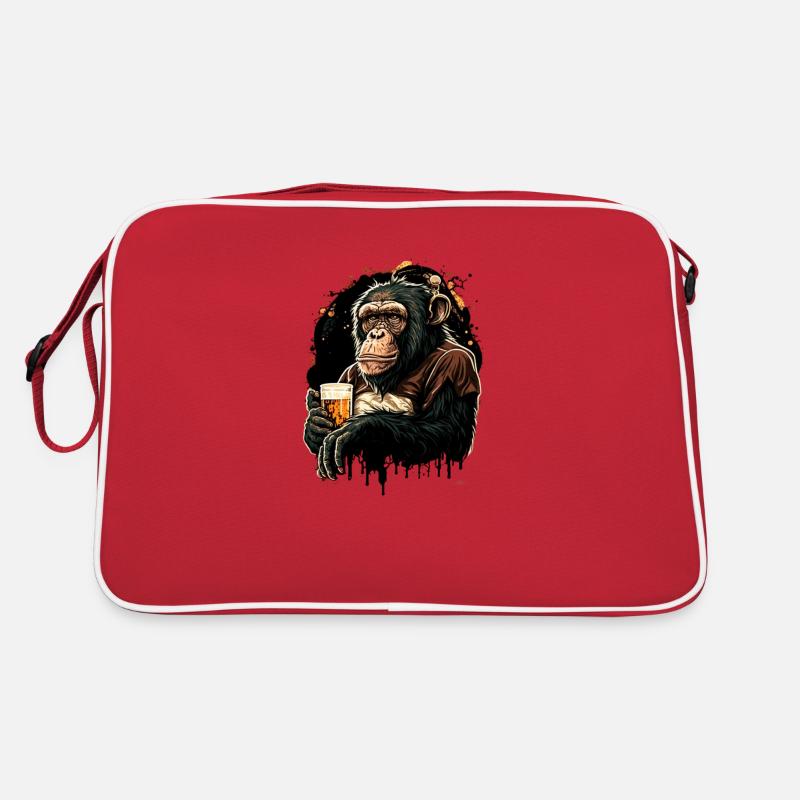 Cooler Bier Schimpanse Retro Tasche