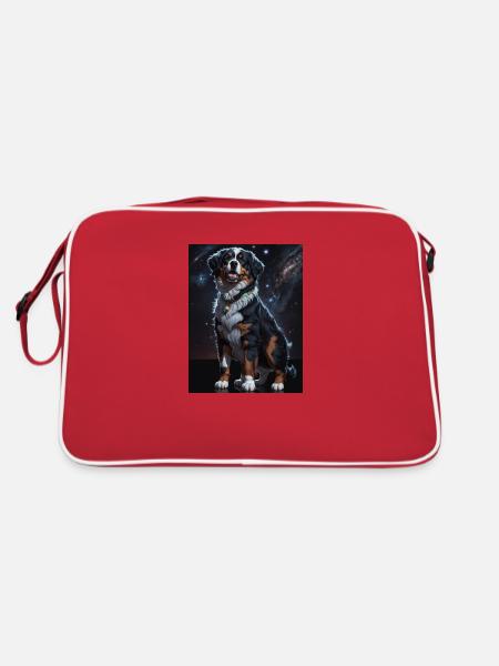 Berner Sennenhund - Retro Tasche - Rot/Weiß - Hinten
