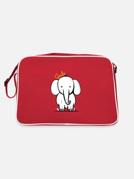 Elephant smile - Retro Tasche - Rot/Weiß - Hinten