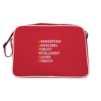 Ulrich Name Geschenk - Retro Tasche - Rot/Weiß - Hinten