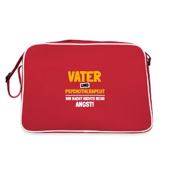 Ich helfe Menschen mit Depressionen - Retro Tasche - Rot/Weiß - Hinten