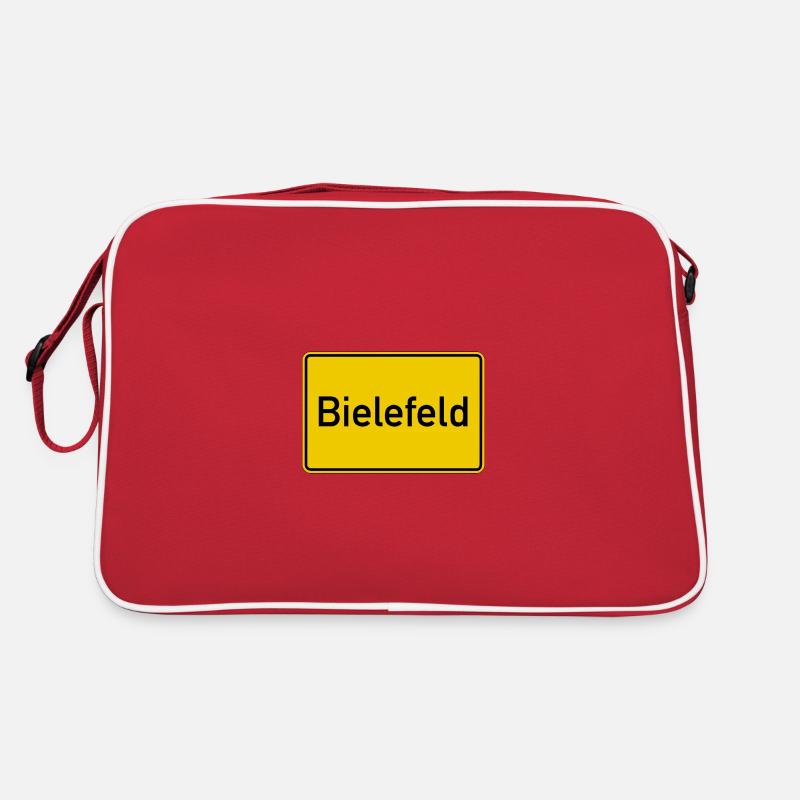 Bielefeld place name sign yellow board Retro Bag