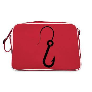 Fishing hook fishing latin - Retro Bag - red/white - Back