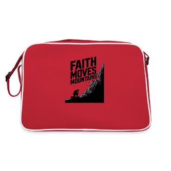 Faith moves mountains - Glaube versetzt Berge - Retro Bag - red/white - Back