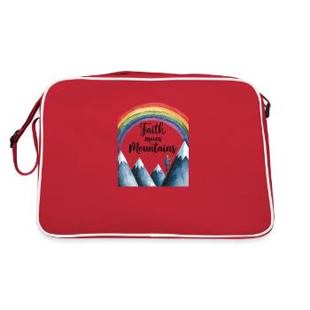 Faith moves mountains - Glaube versetzt Berge - Retro Bag - red/white - Back