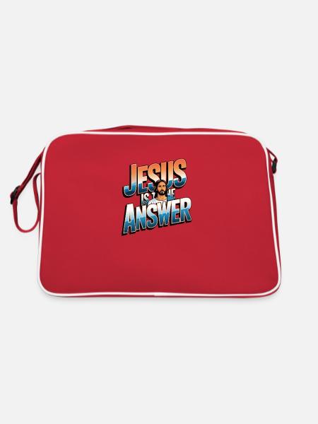 Jésus est la réponse - Jesus ist die Antwort - Sac Retro - rouge/blanc - Dos
