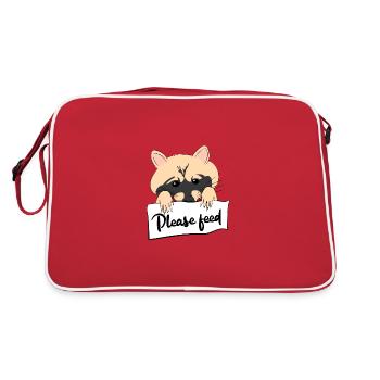 Lustige Waschbär Sprüche Retro Waschbären Raccoon - Retro Tasche - Rot/Weiß - Hinten