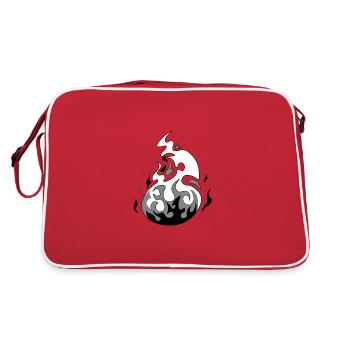 white flame - Retro Bag - red/white - Back