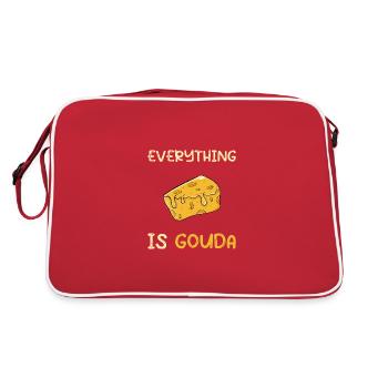 Cheese Gouda Mozzarella Swiss Edam Gift - Retro Bag - red/white - Back