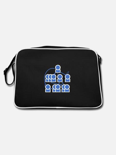 Crazy organization chart - all right? - Retro Bag - black/white - Back