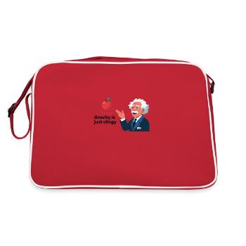 Conception physique amusante - La gravité est tout simplement collante - Sac Retro - rouge/blanc - Dos