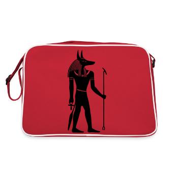 anubis egypt god - Retro Bag - red/white - Back