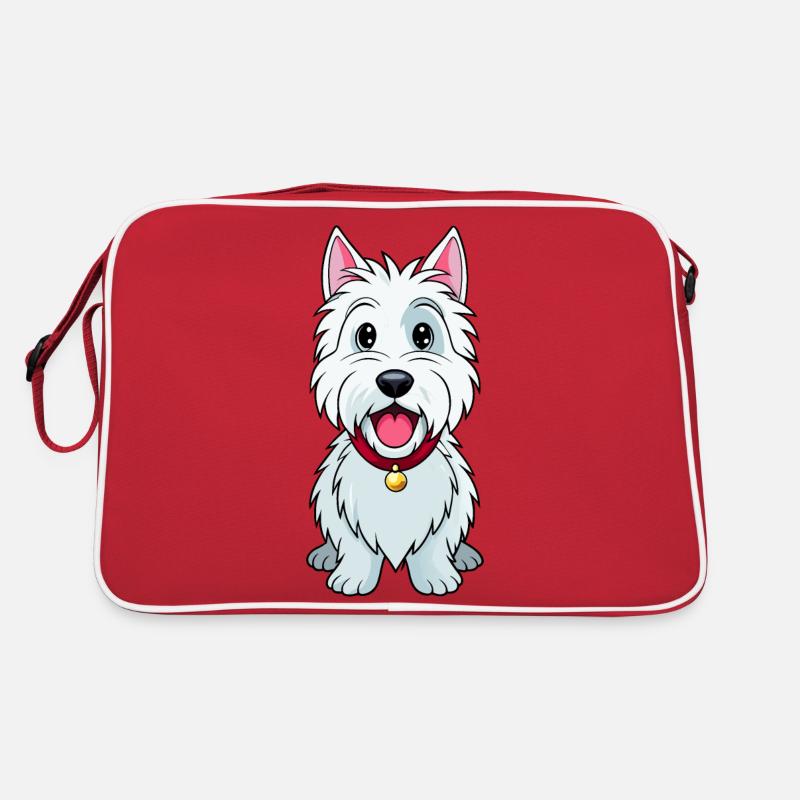 West Highland White Terrier chiot Impression artistique Sac Retro