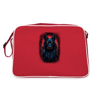 present idea animal beagle lover gift bday - Retro Tasche - Rot/Weiß - Hinten