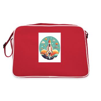 Rocket Launch - Retro Tasche - Rot/Weiß - Hinten