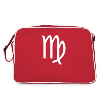 Zodiac sign Virgo, exclusive t-shirt design - Retro Bag - red/white - Back