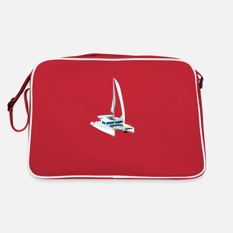 Katamaran 3D - Retro Tasche - Rot/Weiß