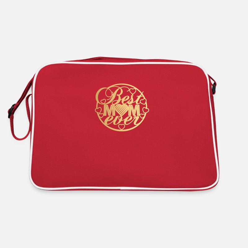 Best mom 9 - Retro Tasche - Rot/Weiß