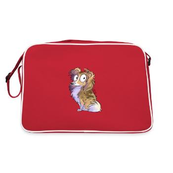 Shetland-Köhler-Rehkitz - Retro Tasche - Rot/Weiß - Hinten