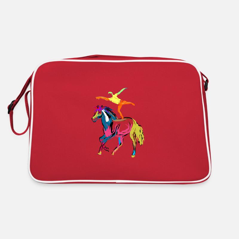Voltigieren Pferd - Retro Tasche - Rot/Weiß