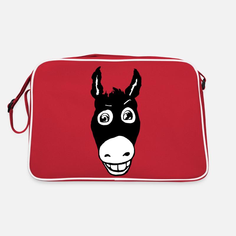 Âne noir souriant Sac Retro