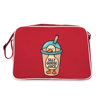 lustige dumme gans saft süße gans - Retro Tasche - Rot/Weiß - Hinten