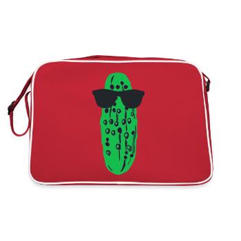 Un drôle de concombre avec des lunettes de soleil les concombres - Sac Retro - rouge/blanc - Dos