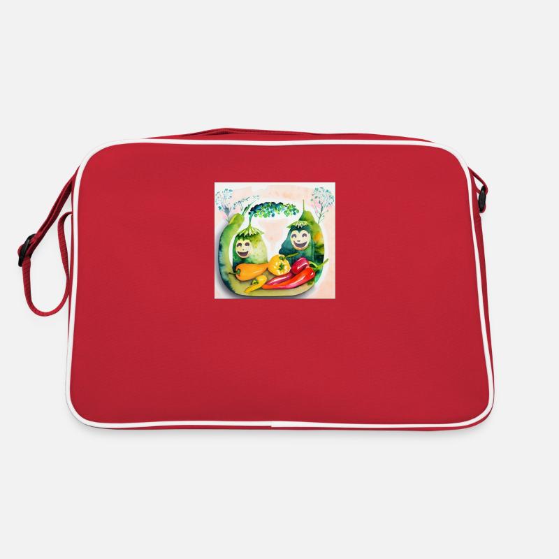 Fröhliches Gemüse Retro Tasche