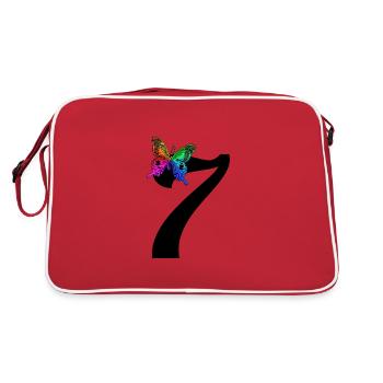 7 Anniversaire Fille 7 Ans Papillon Coloré - Sac Retro - rouge/blanc - Dos