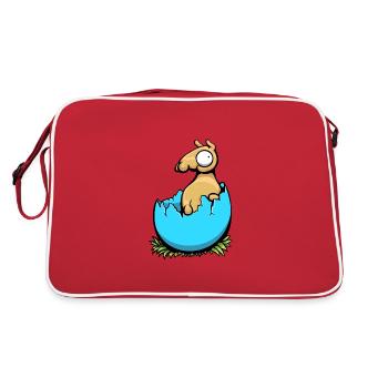 Easter Llama - Retro Bag - red/white - Back