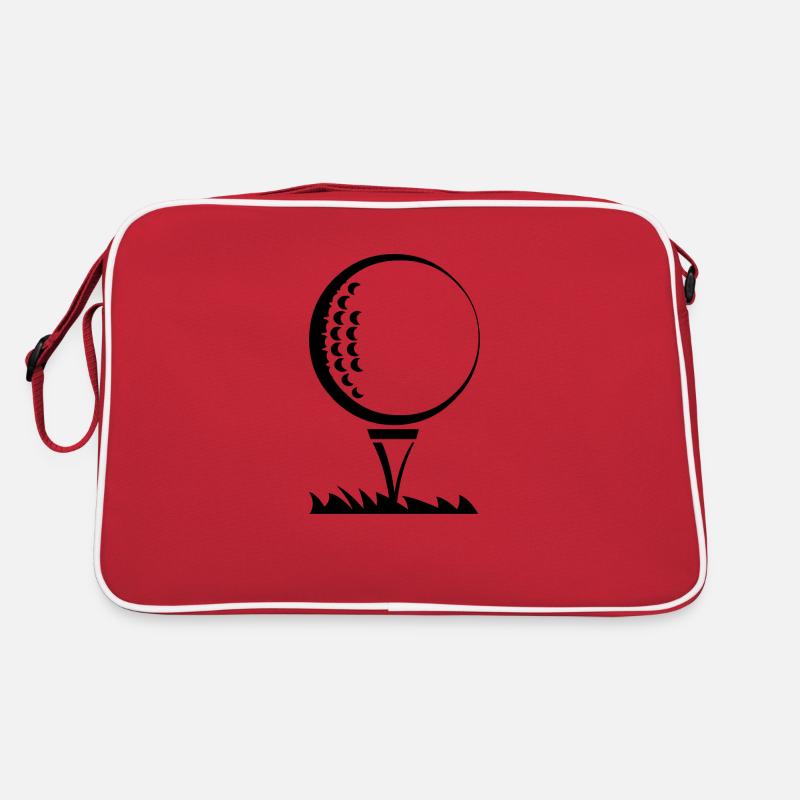 Golfball - Retro Tasche - Rot/Weiß