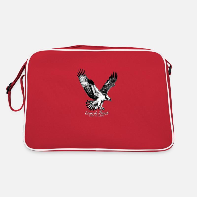 Fischadlerfischer Herz von Breizh - Retro Tasche - Rot/Weiß