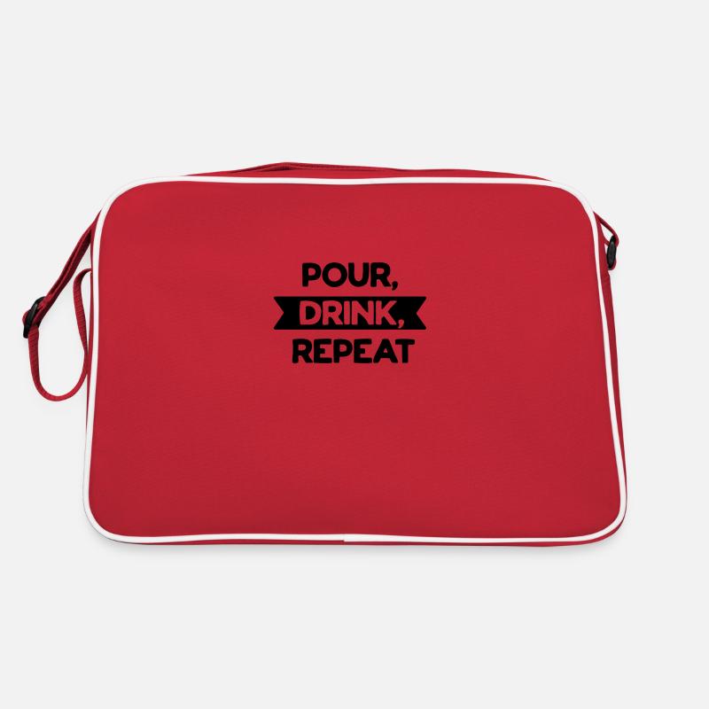 Verser la répétition de boisson - Sac Retro - rouge/blanc