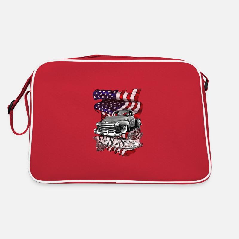 Nettoyer à l'huile odorante V8 US Pickup plus rapide - Sac Retro - rouge/blanc