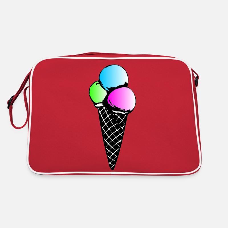 Eiscreme - Retro Tasche - Rot/Weiß