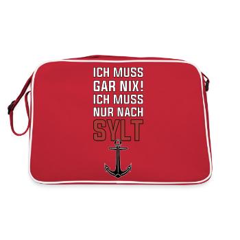 Je n’ai rien à faire, je dois juste m’ancrer à Sylt - Sac Retro - rouge/blanc - Dos