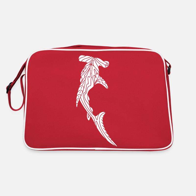 Der weißer Hammerhai Retro Tasche