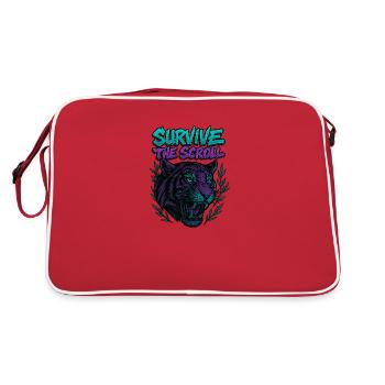 Tieger modern - Retro Tasche - Rot/Weiß - Hinten