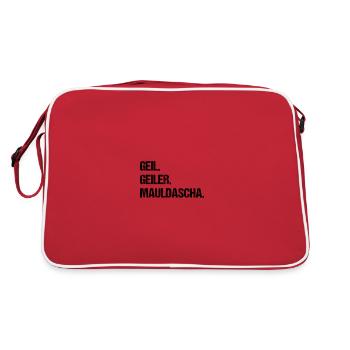 Geil Geiler Maultaschen Schwäbisches Essen Liebe - Retro Tasche - Rot/Weiß - Hinten