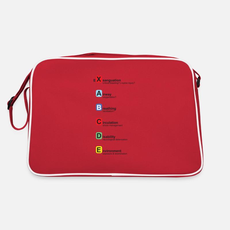 xABCDE english version - Retro Tasche - Rot/Weiß
