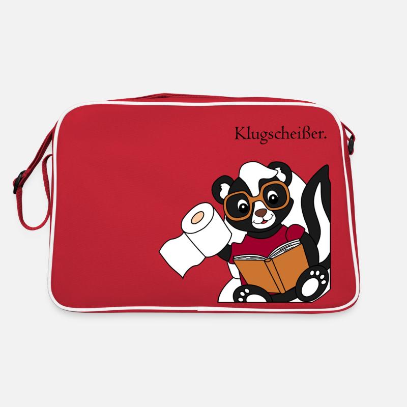 Skunk Pixie Smartass - funny motif - Retro Bag - red/white