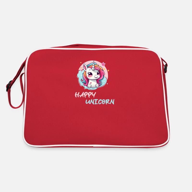 Fröhliches Buntes Kinder Einhorn Retro Tasche