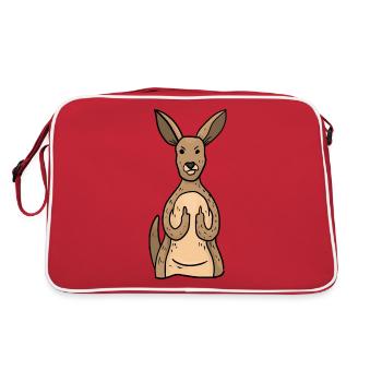Sweet Kangaroo Shows Middle Finger Funny Gift - Retro Bag - red/white - Back