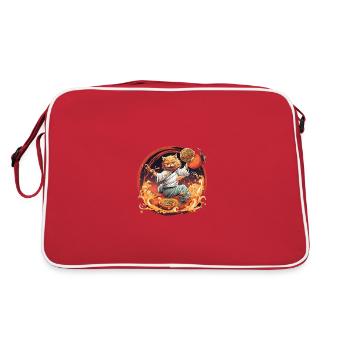 Ramenmeister Katze - Retro Tasche - Rot/Weiß - Hinten