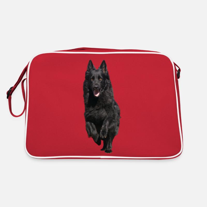 black shepherd front Retro Bag