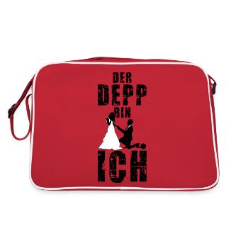 DER DEPP BIN ICH JGA MÄNNER JUNGGESELLENABSCHIED - Retro Tasche - Rot/Weiß - Hinten