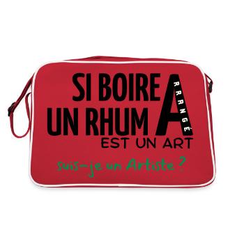 Si boire un rhum arrangé est de l'art, suis-je.. - Sac Retro - rouge/blanc - Dos